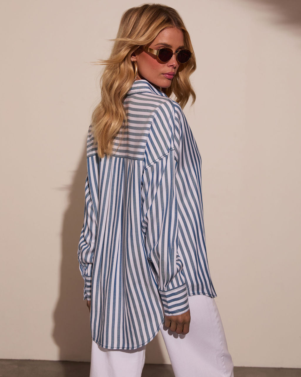 Declan Striped Button Down Top