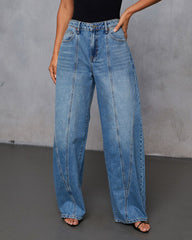 Horseshoe Rigid Pintuck Barrel Jeans