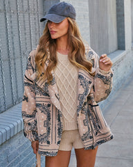 Menita Abstract Sherpa Moto Jacket