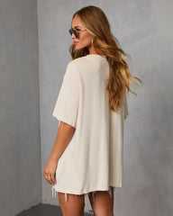 Cowboys and Beer Distressed Oversized Graphic Tee