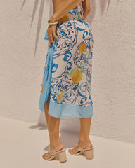 Coralina Abstract Lemon Print Sarong