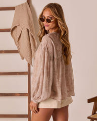 Eminah Front Tie Peasant Top