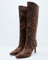 Golden Fig Leopard Print Knee High Boots