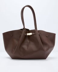 Delena Buckle Leather Tote Bag