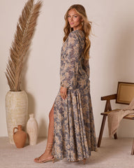 Wild Lark Plunging Neckline Maxi Dress