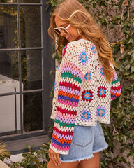 Ceraphine Open Front Crochet Cardigan