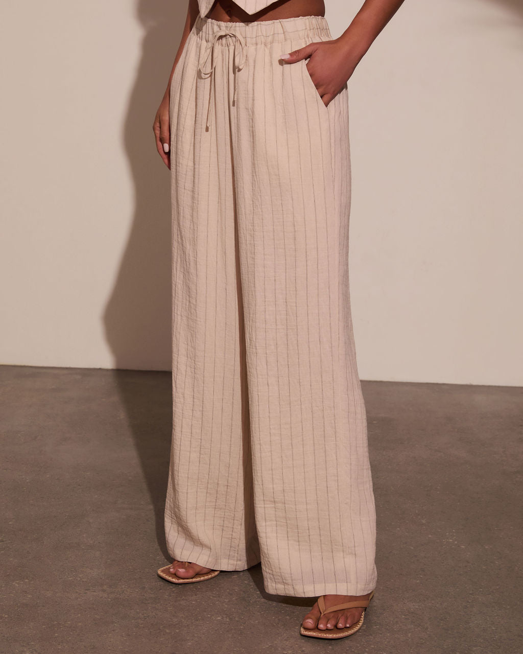 Hazel Pinstripe Wide Leg Pants