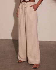 Hazel Pinstripe Wide Leg Pants