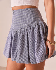 Shellie Gingham Bubble Hem Mini Skirt