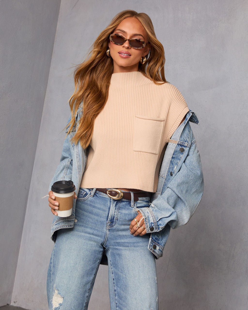 Brooke Mock Neck Short Sleeve Sweater