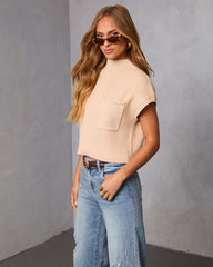 Brooke Mock Neck Short Sleeve Sweater