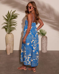 Cool Water Abstract Maxi Dress
