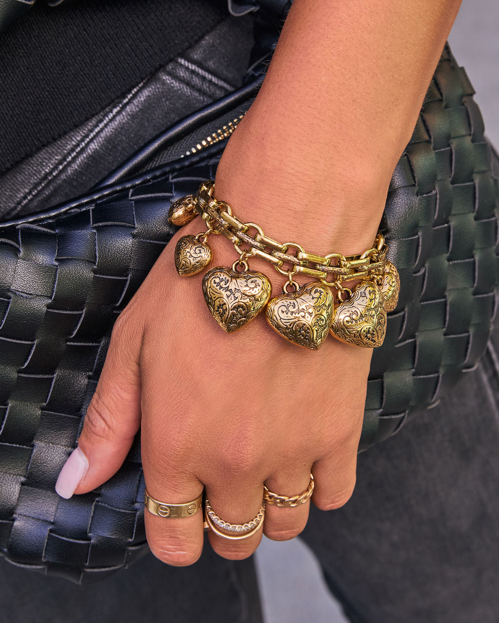 Hearts in Paris Heart Charm Bracelet