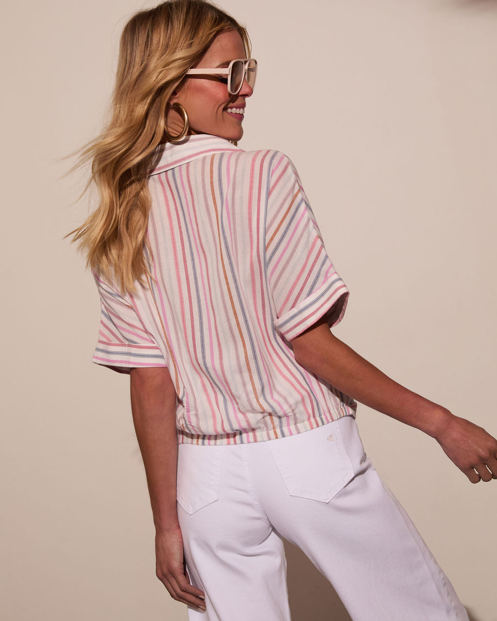 Kellie Striped Twist Hem Top