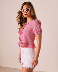 Nightingale Gingham Front Tie Top