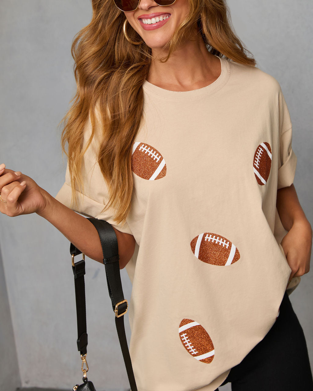Stadium Shine Oversized Football Graphic Tee