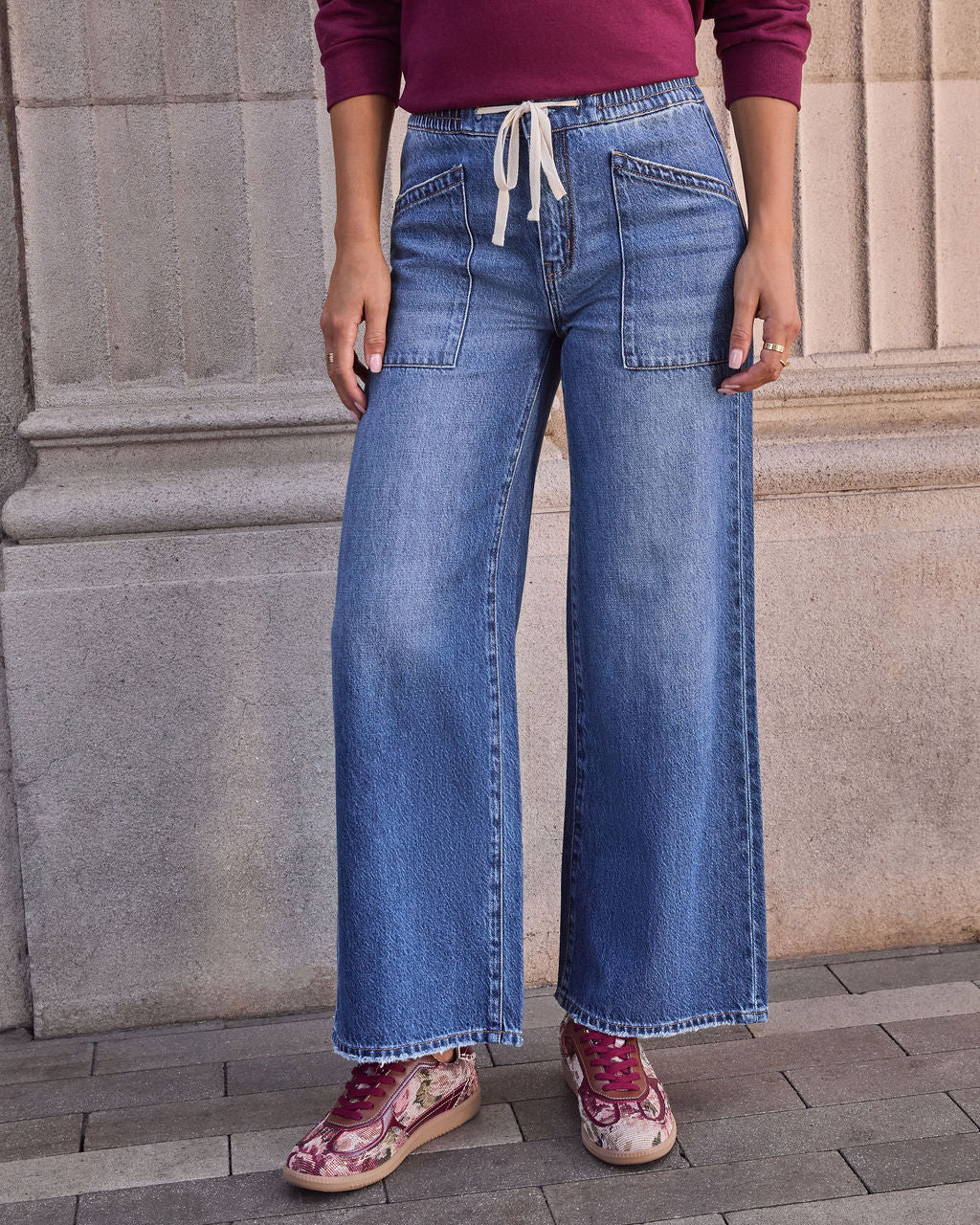 Tallie Rigid Drawstring Wide Leg Jeans