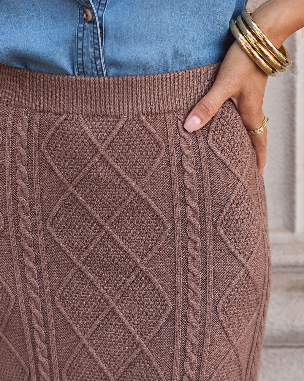 Amberlee Cable Knit Maxi Skirt