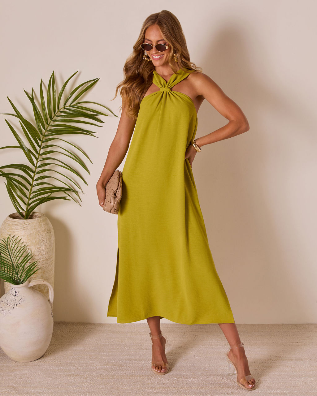 Tropic Whisper Halter Maxi Dress