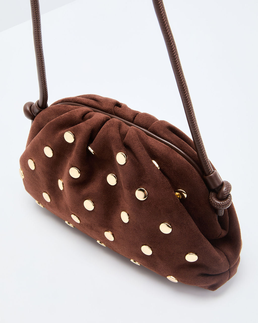 Crisetta Suede Studded Crossbody Bag