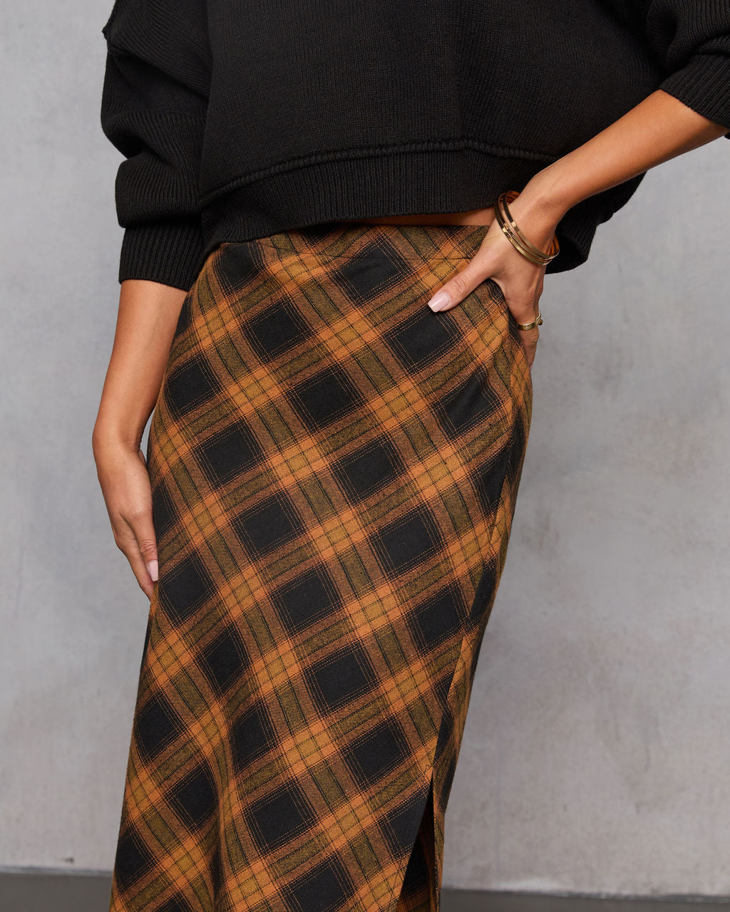 Autumn Chapter Plaid Maxi Skirt