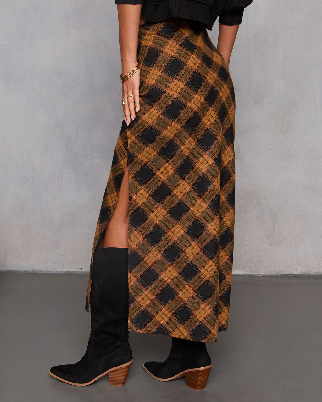 Autumn Chapter Plaid Maxi Skirt