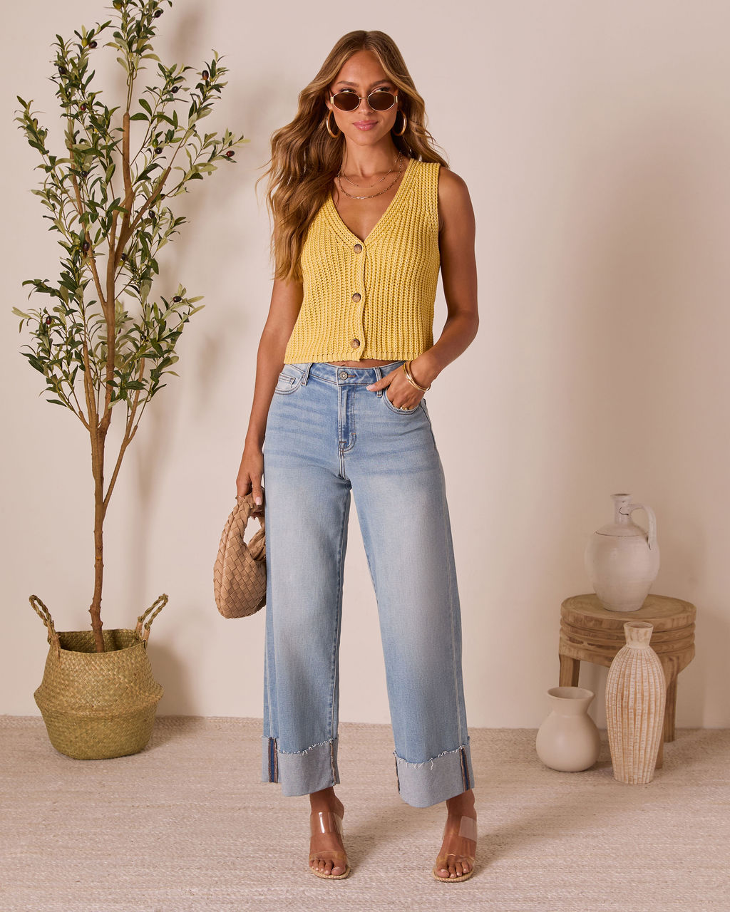 Martinez Crochet Knit Vest Top