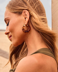 Larna Textured Tortoise Hoop Earrings