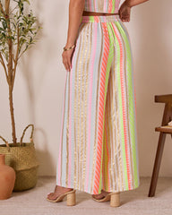 Sun Washed Abstract Wide Leg Pants