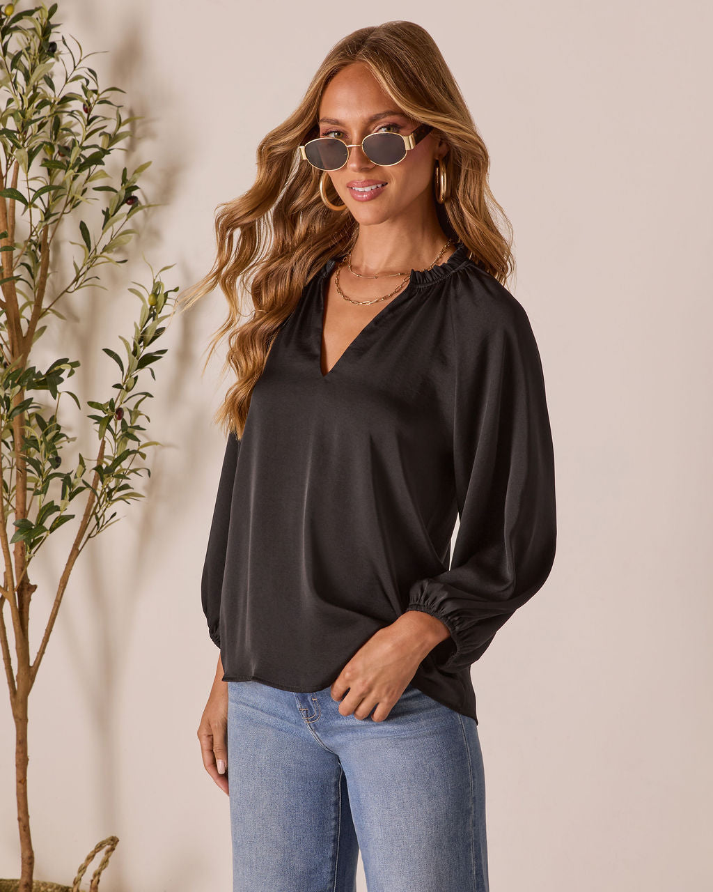 Teylor V Neck Long Sleeve Top
