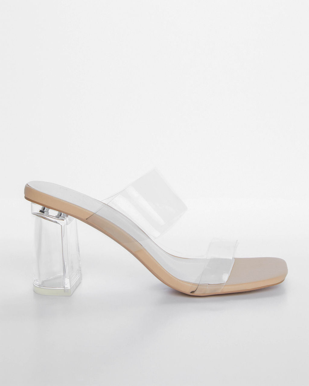 Jodi Clear Block Heel Mules