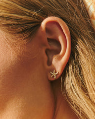 Tide Whisper Starfish And Shell Earring Stud Set