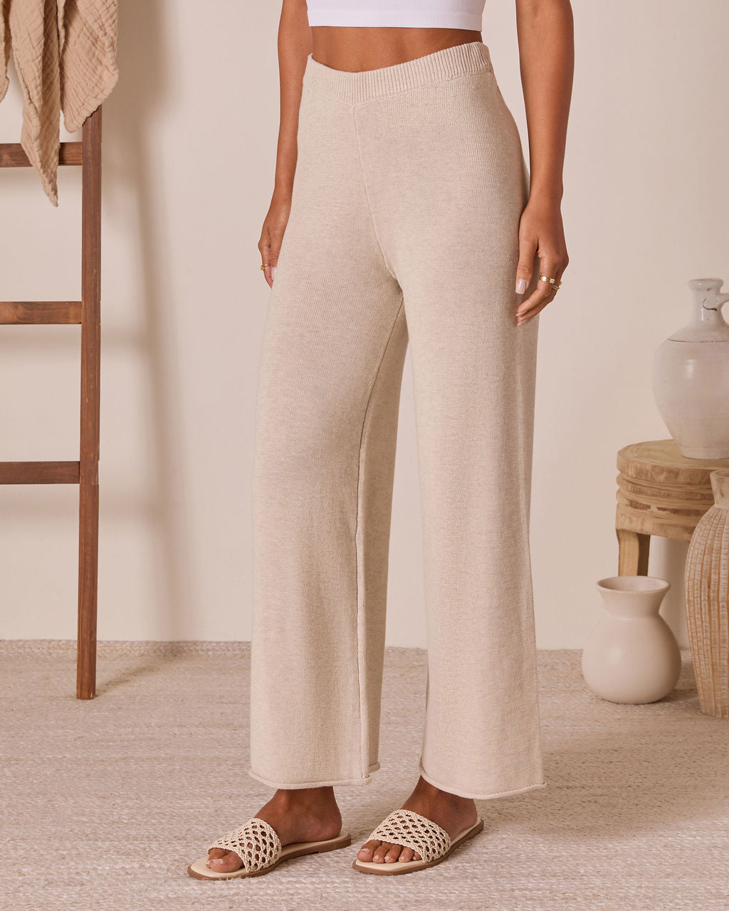 Ease Mode Wide Leg Knit Pants