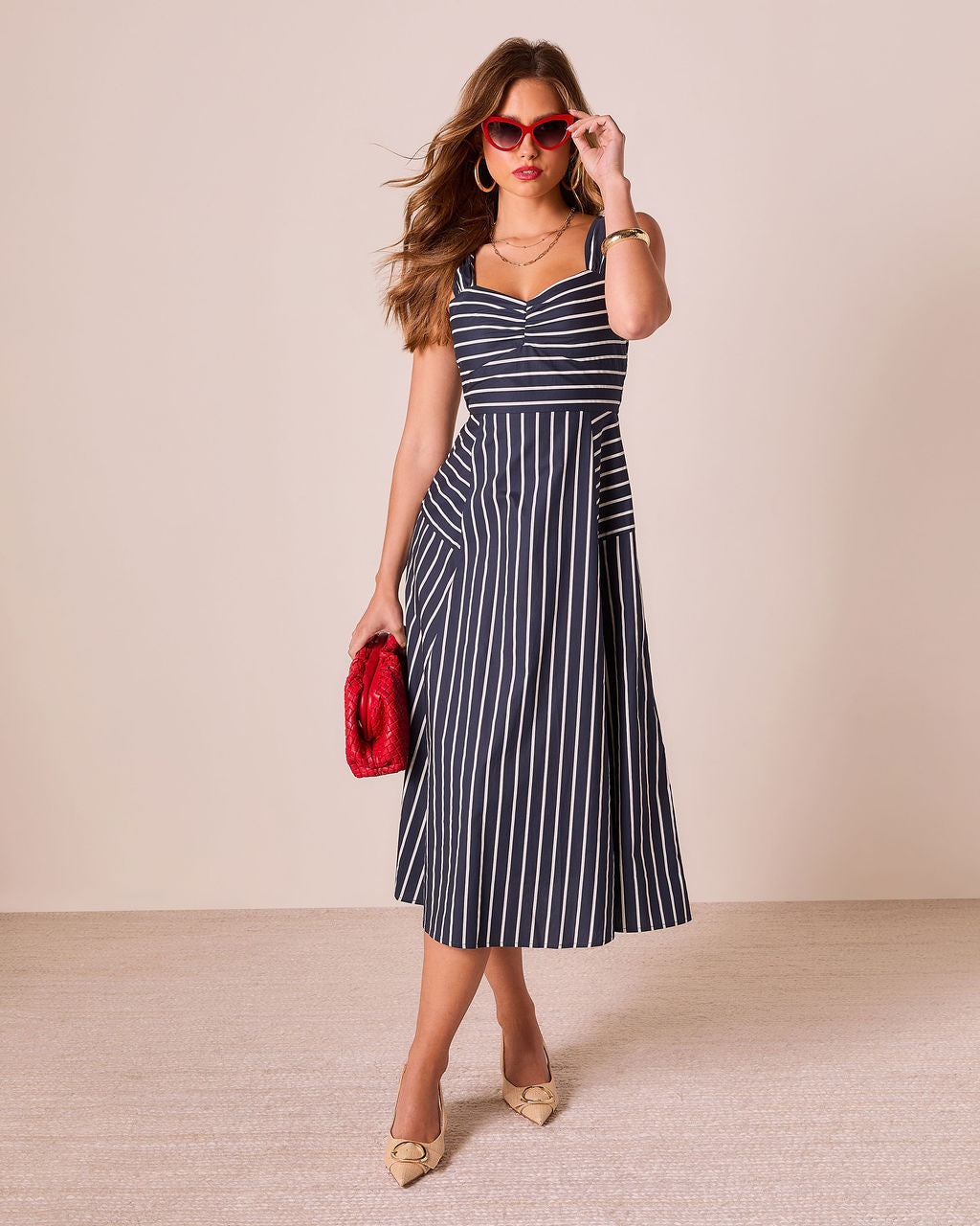 Sunnie Muse Striped Midi Dress