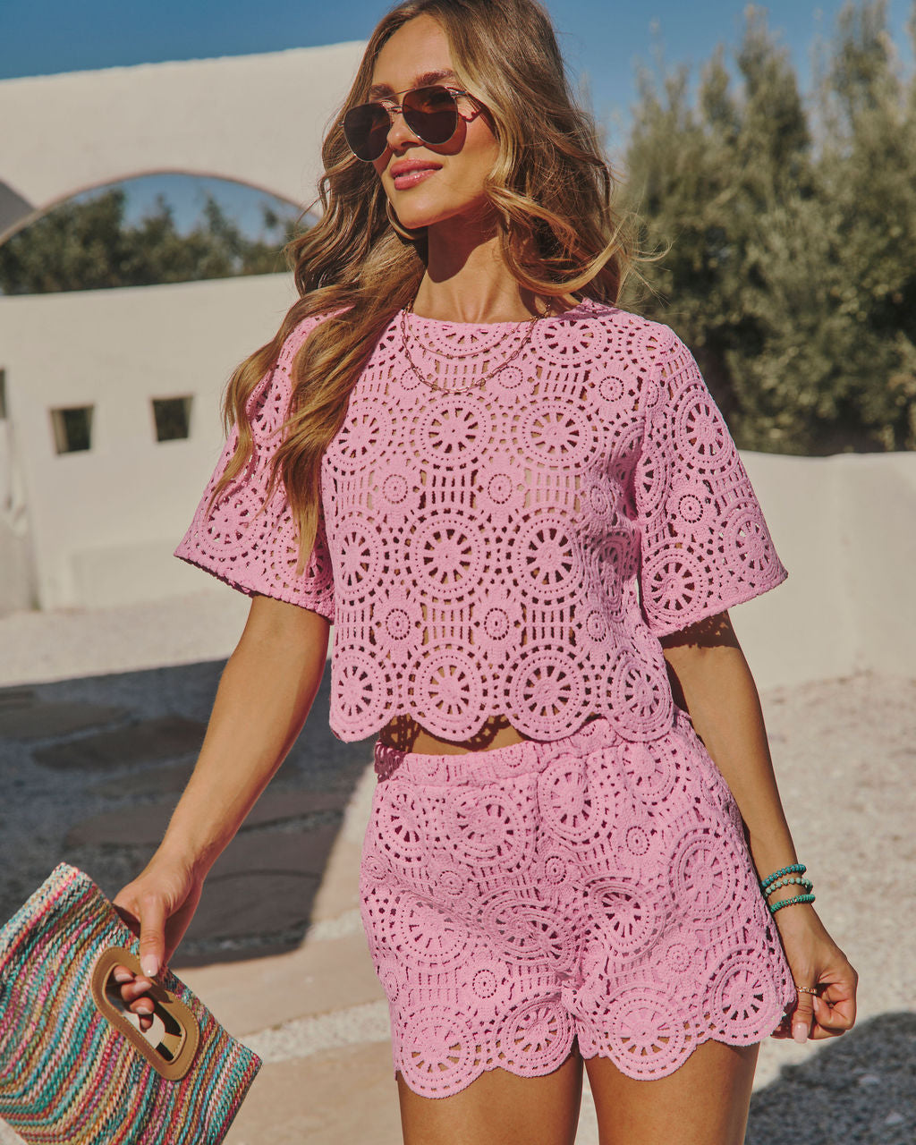 Marienna Crochet Short Sleeve Top