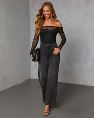 Pumpkin Path Lace Off the Shoulder Bodysuit