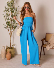 Golden Escape Strapless Jumpsuit