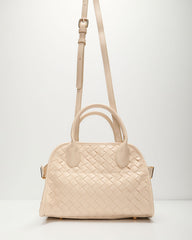 Louien Woven Faux Leather Satchel