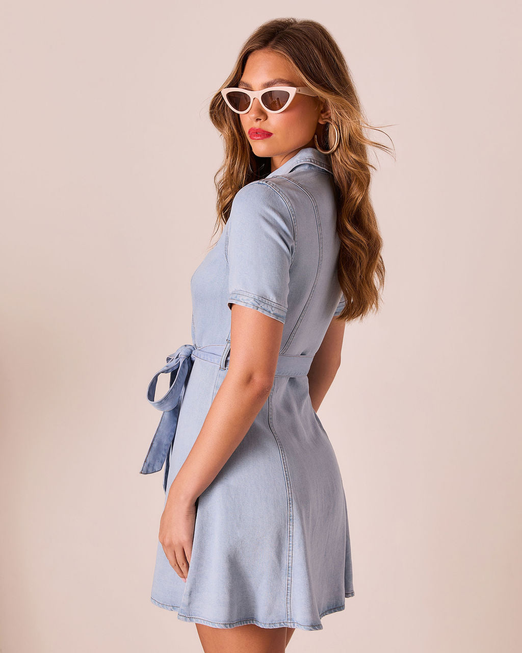 Canyon County Waist Tie Mini Shirt Dress