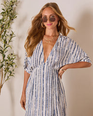 Salt Sky Plunging Neckline Maxi Dress