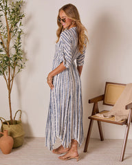 Salt Sky Plunging Neckline Maxi Dress