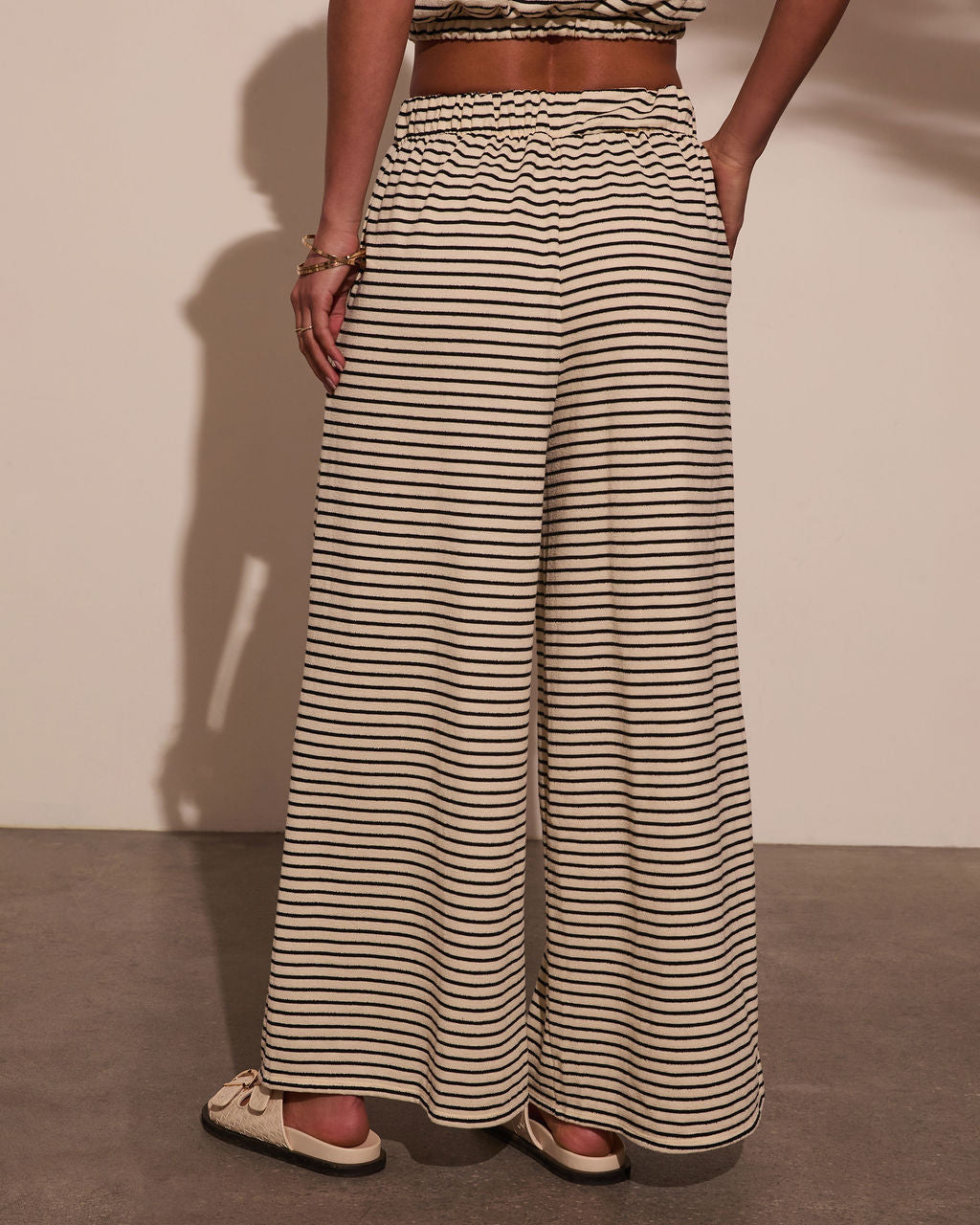 Washed Away Striped Wide Leg Pants