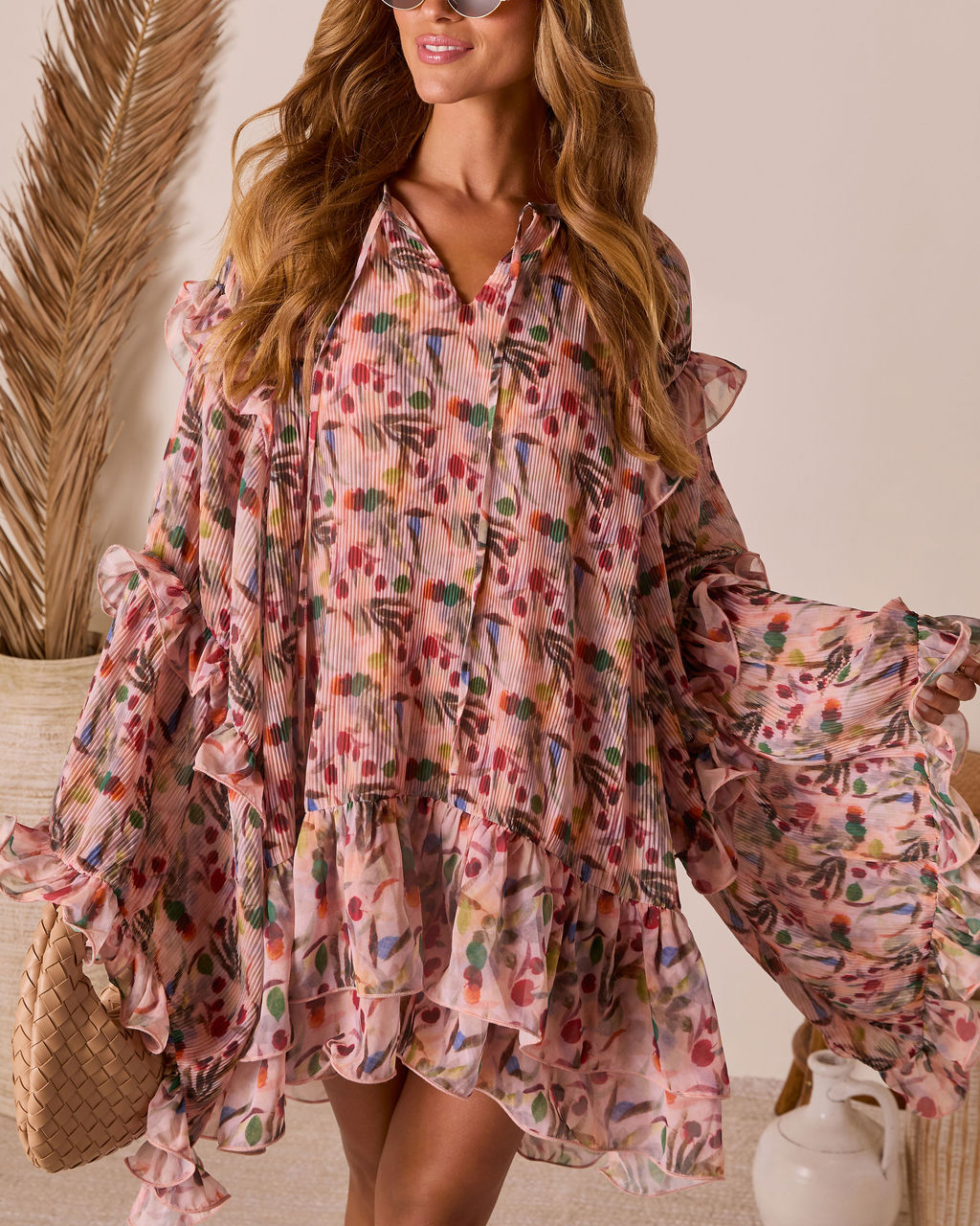 Melodic Ruffle Mini Dress