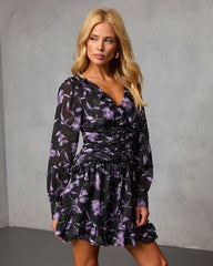 Slow Glint Printed Mini Dress