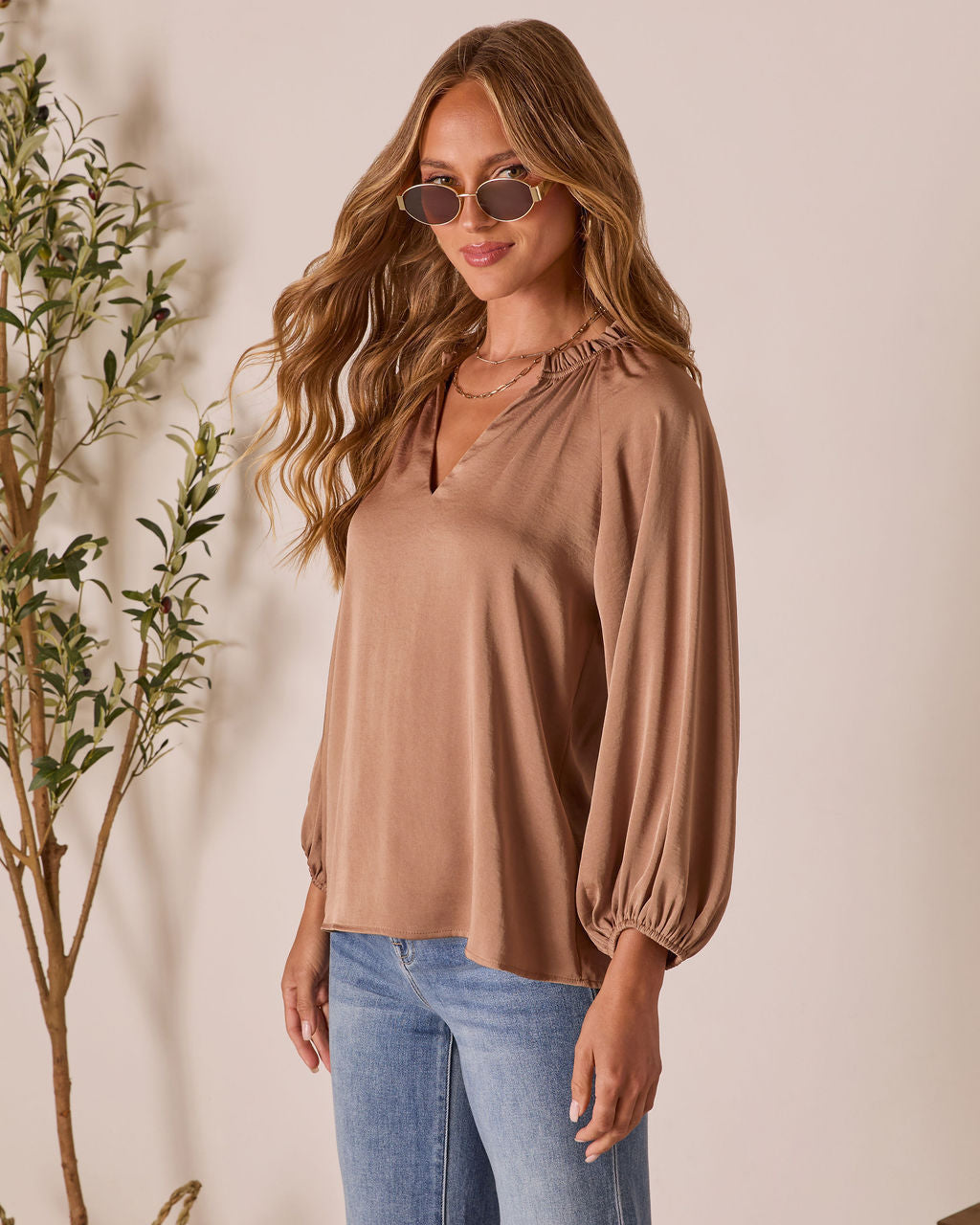 Teylor V Neck Long Sleeve Top