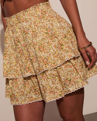 Rosalia Tiered Floral Mini Skirt