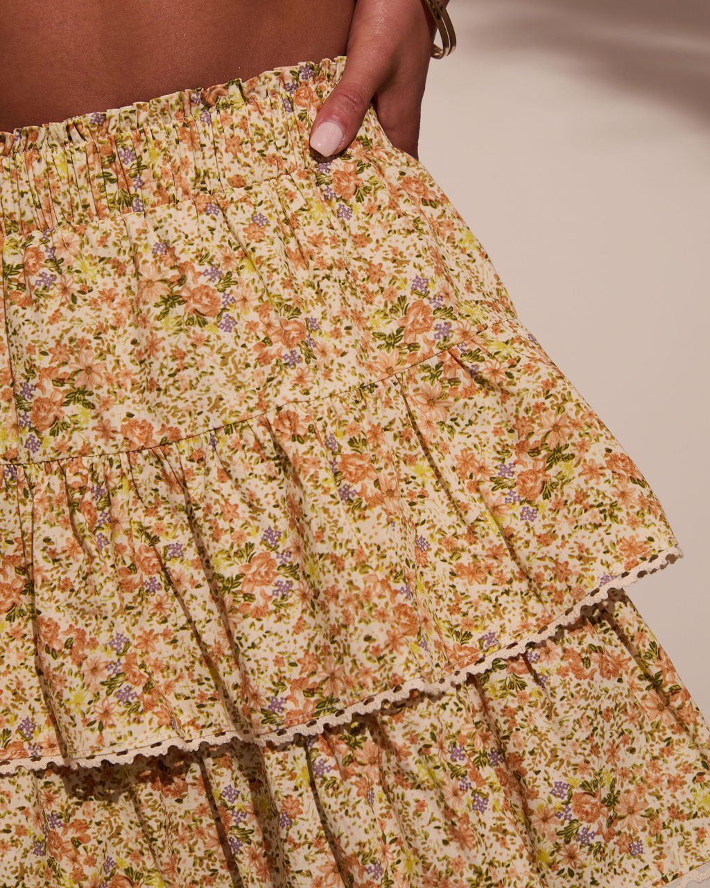 Rosalia Tiered Floral Mini Skirt