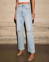 Wilda Icon Diamonte Super Stretch Straight Leg Jeans