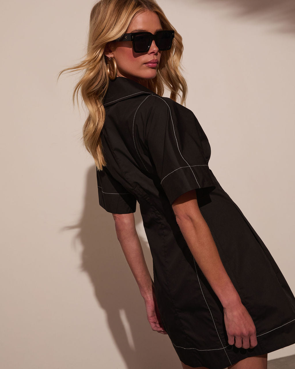 Nella Contrast Wrap Tie Mini Dress