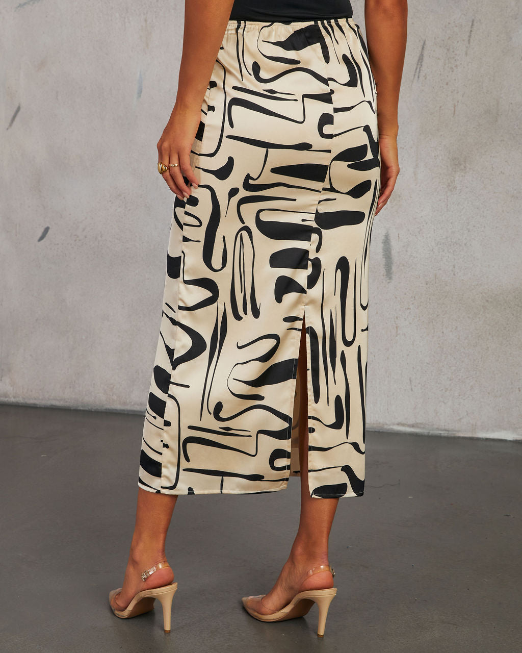 Romantic Match Printed Midi Skirt